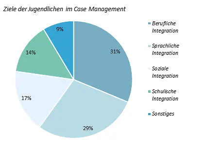 Kreisgarfik in blau und grün Ziele der Jugendlichen im Case Managment