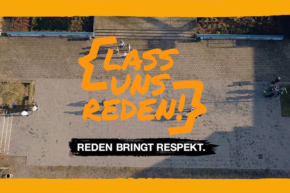Schriftzug: Lass uns Reden! Reden bringt Respekt 