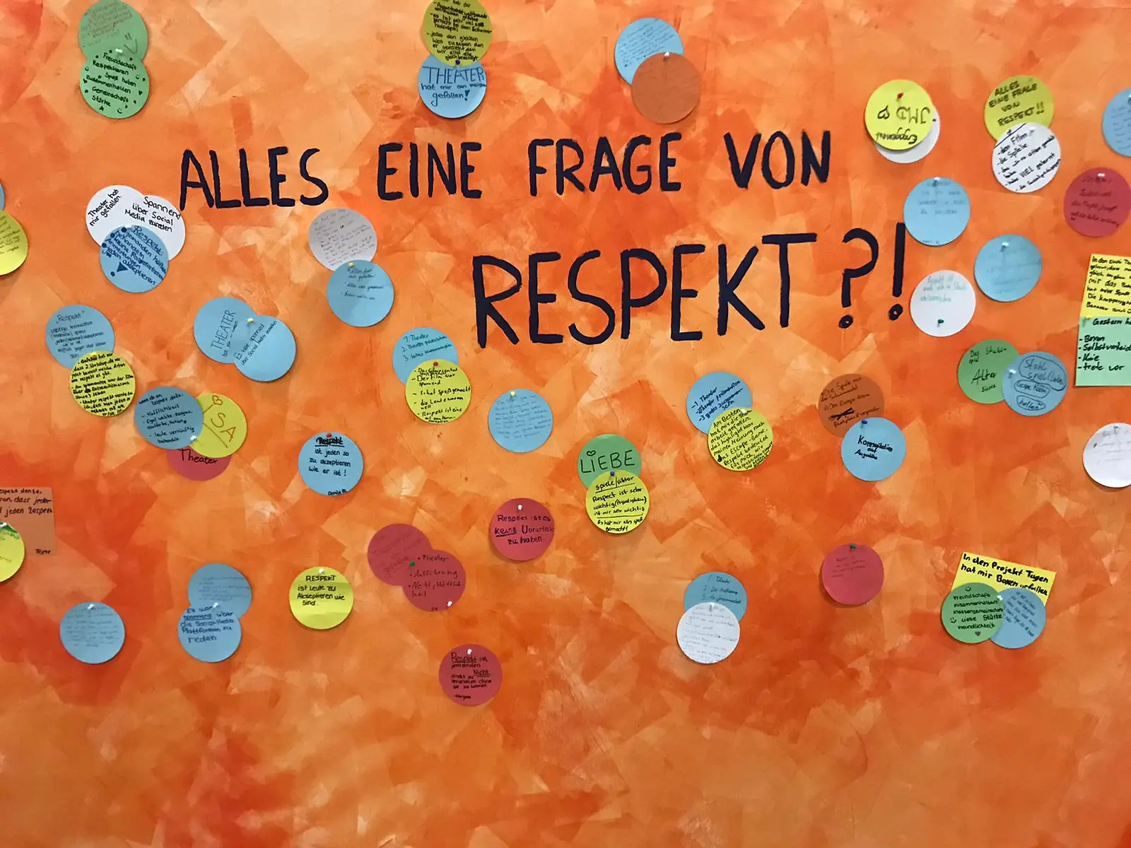 Pinwand mit beschriebenen Zetteln