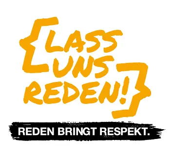 Schriftzug LASS UNS REDEN! REDEN BRINGT RESPEKT